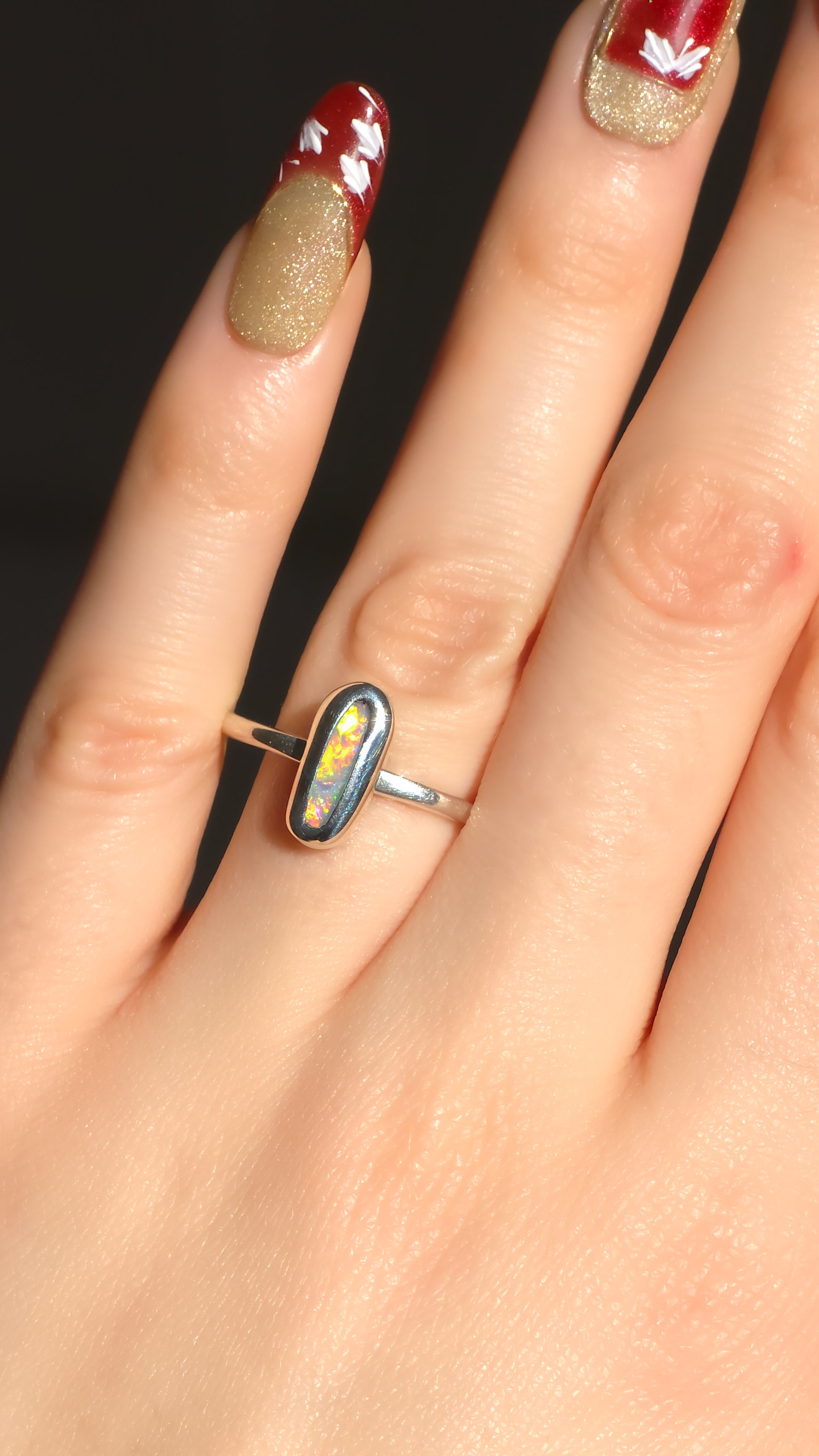 CLEMENTINE | Solid Australian Opal Ring, FREE SIZING, Coober Pedy Opal, 0.95cts