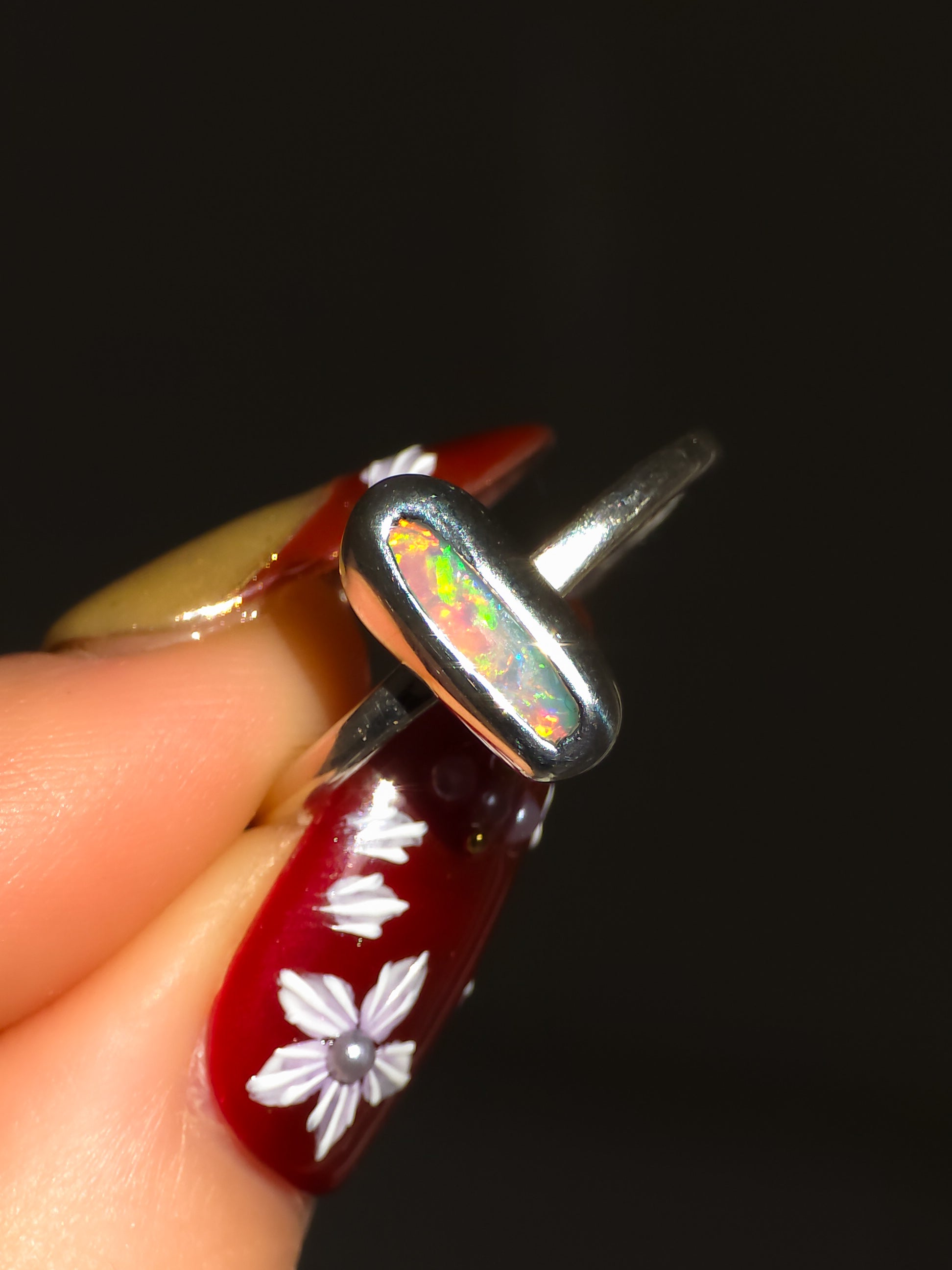 CLEMENTINE | Solid Australian Opal Ring, FREE SIZING, Coober Pedy Opal, 0.95cts