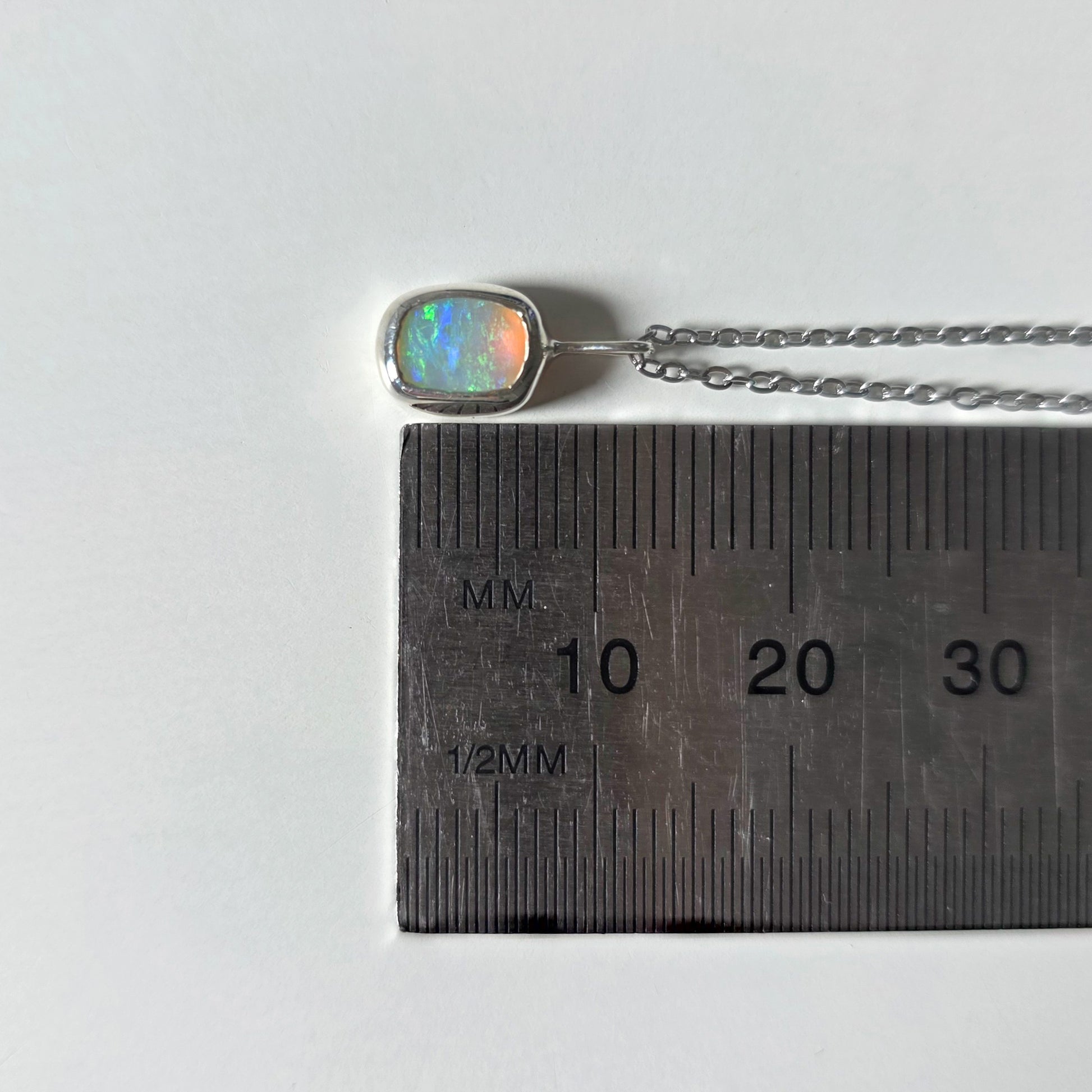 COVE | Solid Crystal Coober Pedy Opal Pendant, 925 Silver, Australian Opal, 0.95ct