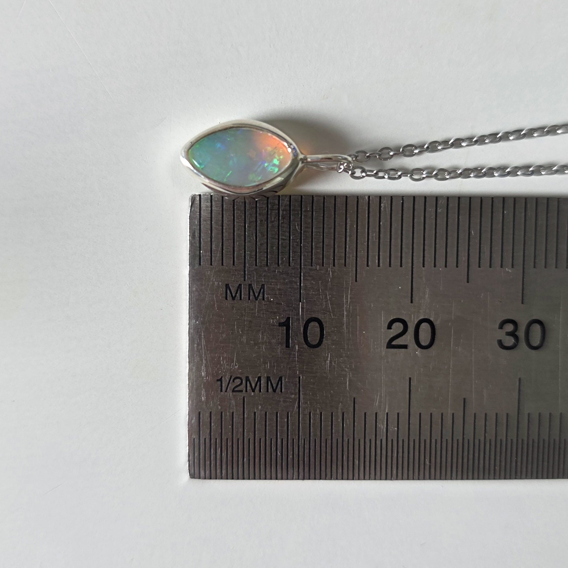 ELYSIAN | Solid Crystal Coober Pedy Opal Pendant, 925 Silver, Australian Opal, 0.75ct