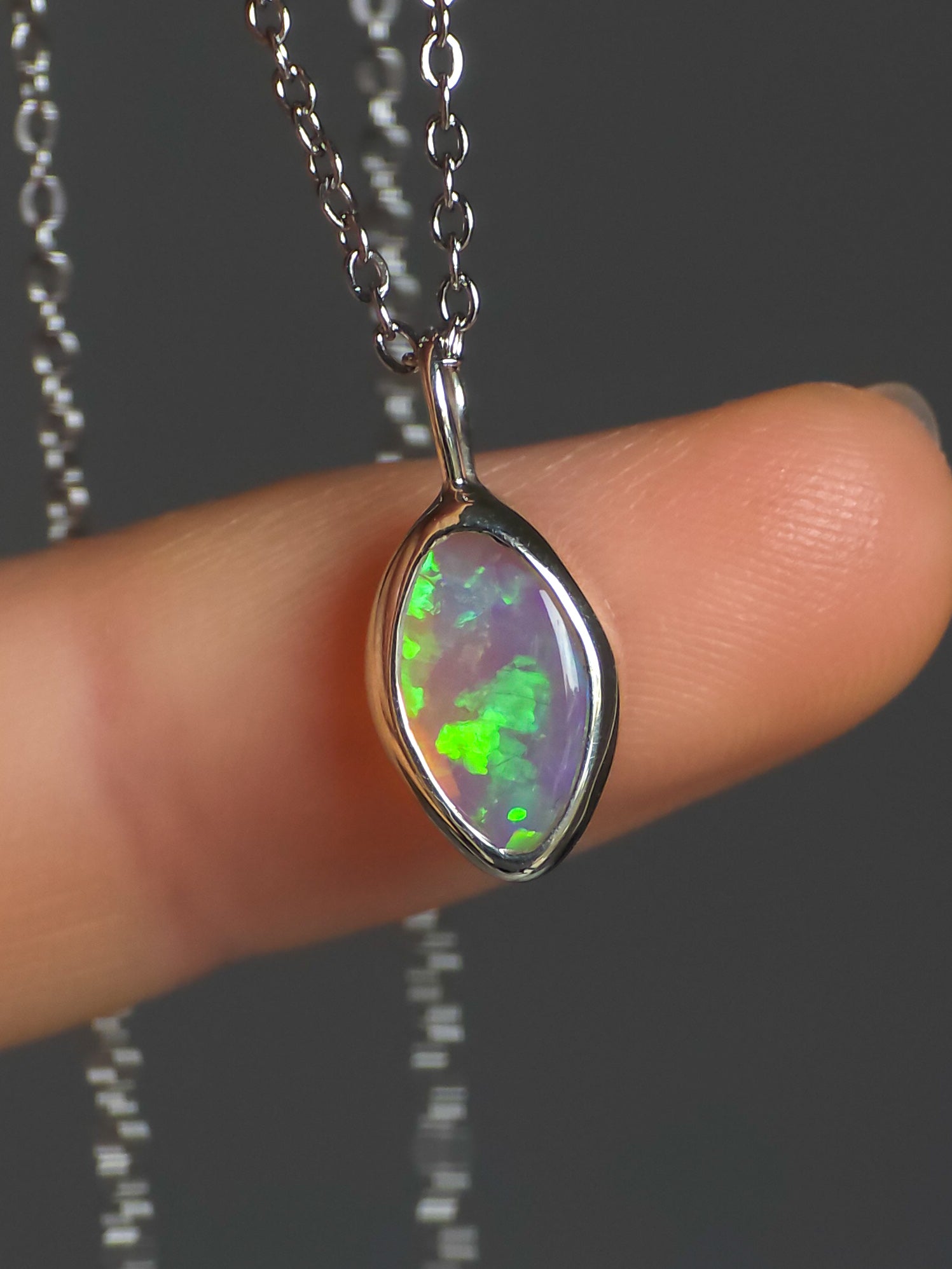 ELYSIAN | Solid Crystal Coober Pedy Opal Pendant, 925 Silver, Australian Opal, 0.75ct