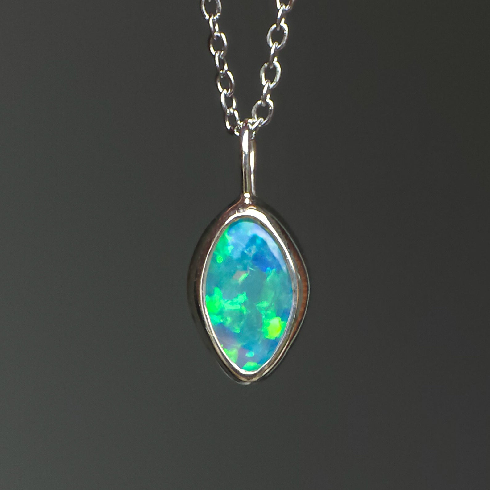 ELYSIAN | Solid Crystal Coober Pedy Opal Pendant, 925 Silver, Australian Opal, 0.75ct
