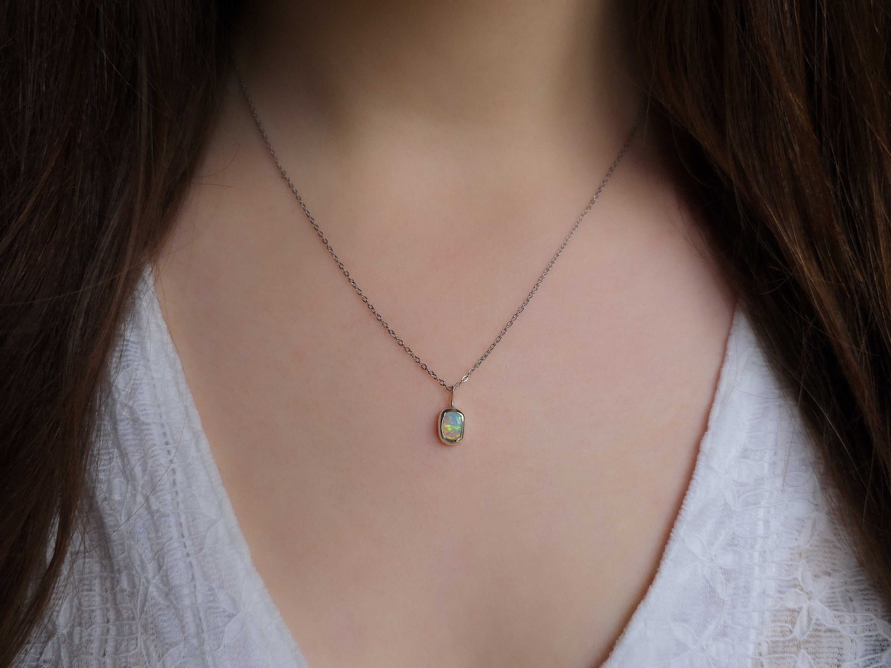COVE | Solid Crystal Coober Pedy Opal Pendant, 925 Silver, Australian Opal, 0.95ct