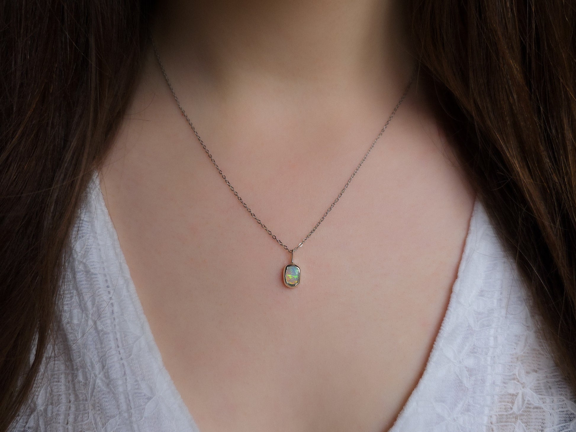 COVE | Solid Crystal Coober Pedy Opal Pendant, 925 Silver, Australian Opal, 0.95ct
