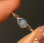 CORAL | Pink Australian Coober Pedy Opal Doublet Ring / solid 925 silver / free sizing