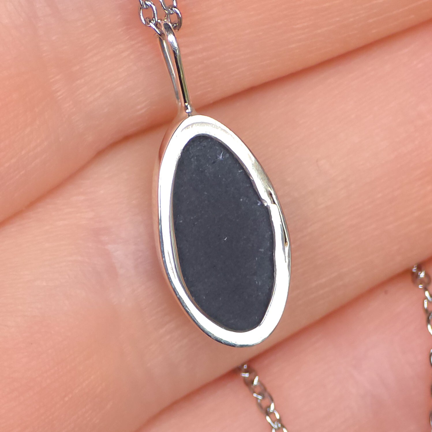 IRIS | Blue Opal Doublet Pendant, 925 Silver Coober Pedy Necklace