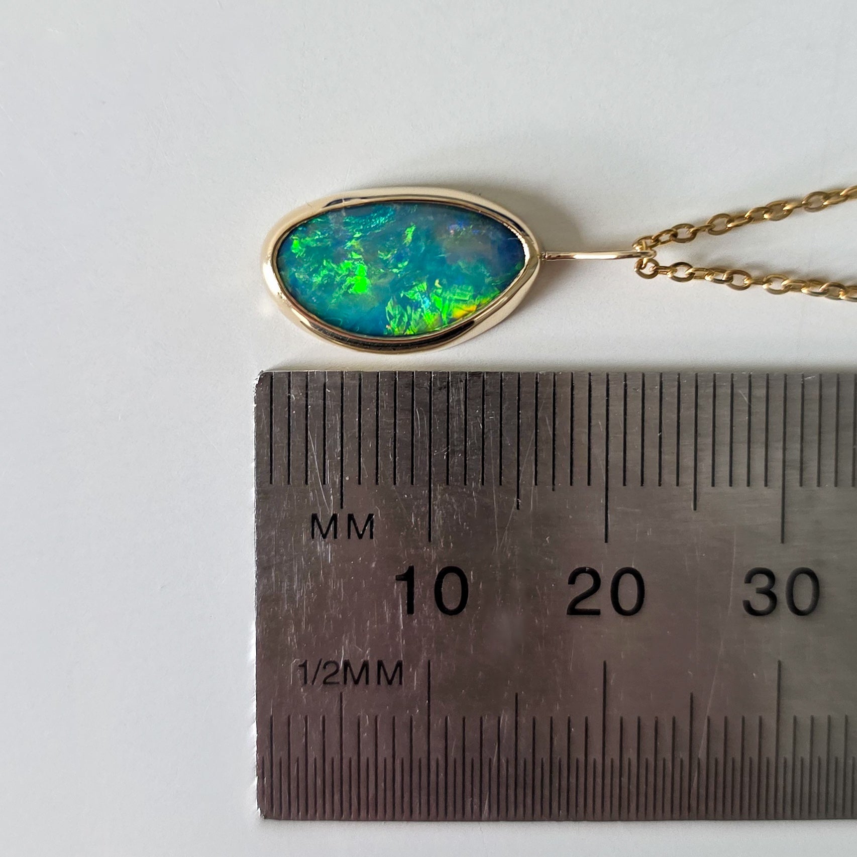 GLOW | 14K Gold Coober Pedy Opal Doublet Necklace, Minimalist Jewelry