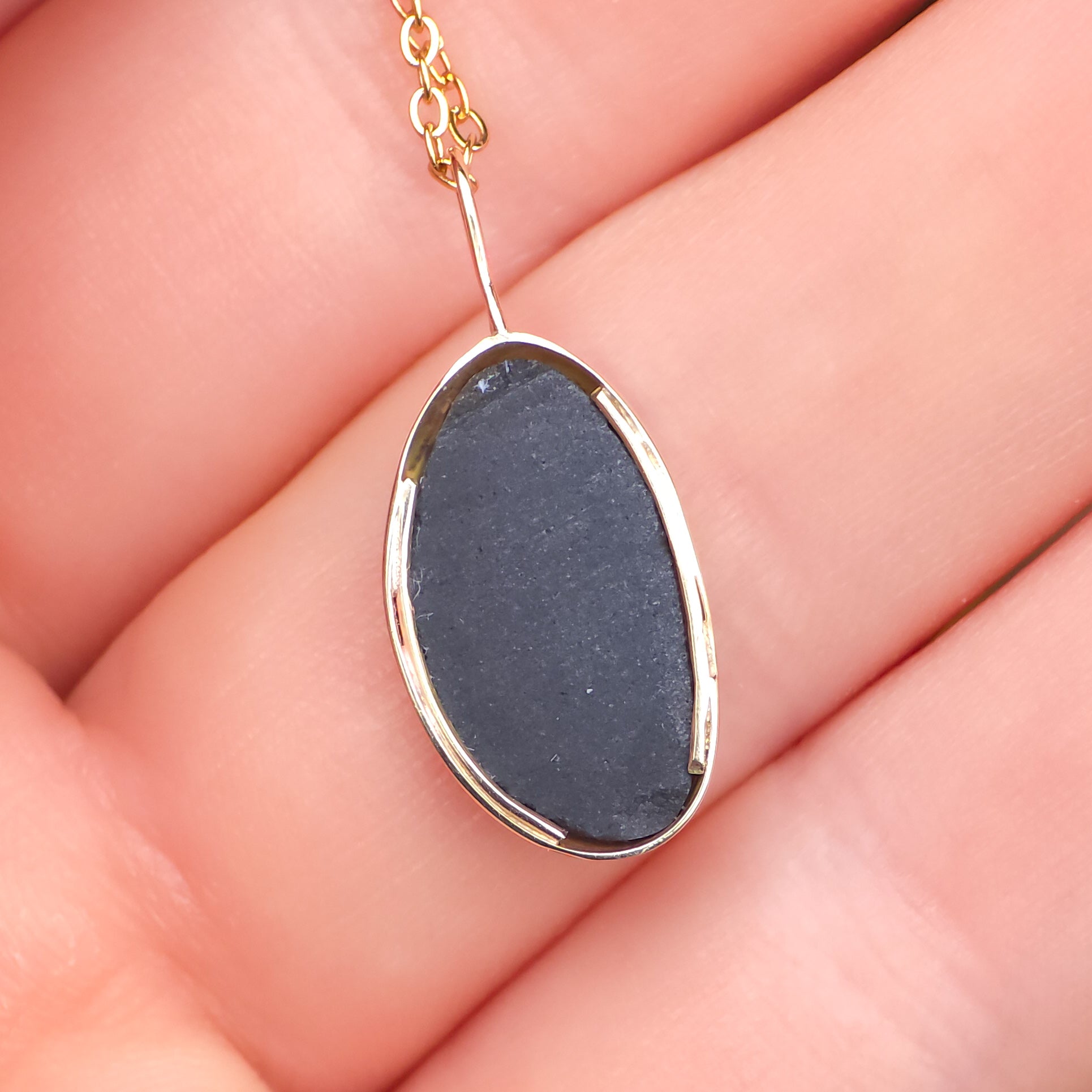 GLOW | 14K Gold Coober Pedy Opal Doublet Necklace, Minimalist Jewelry