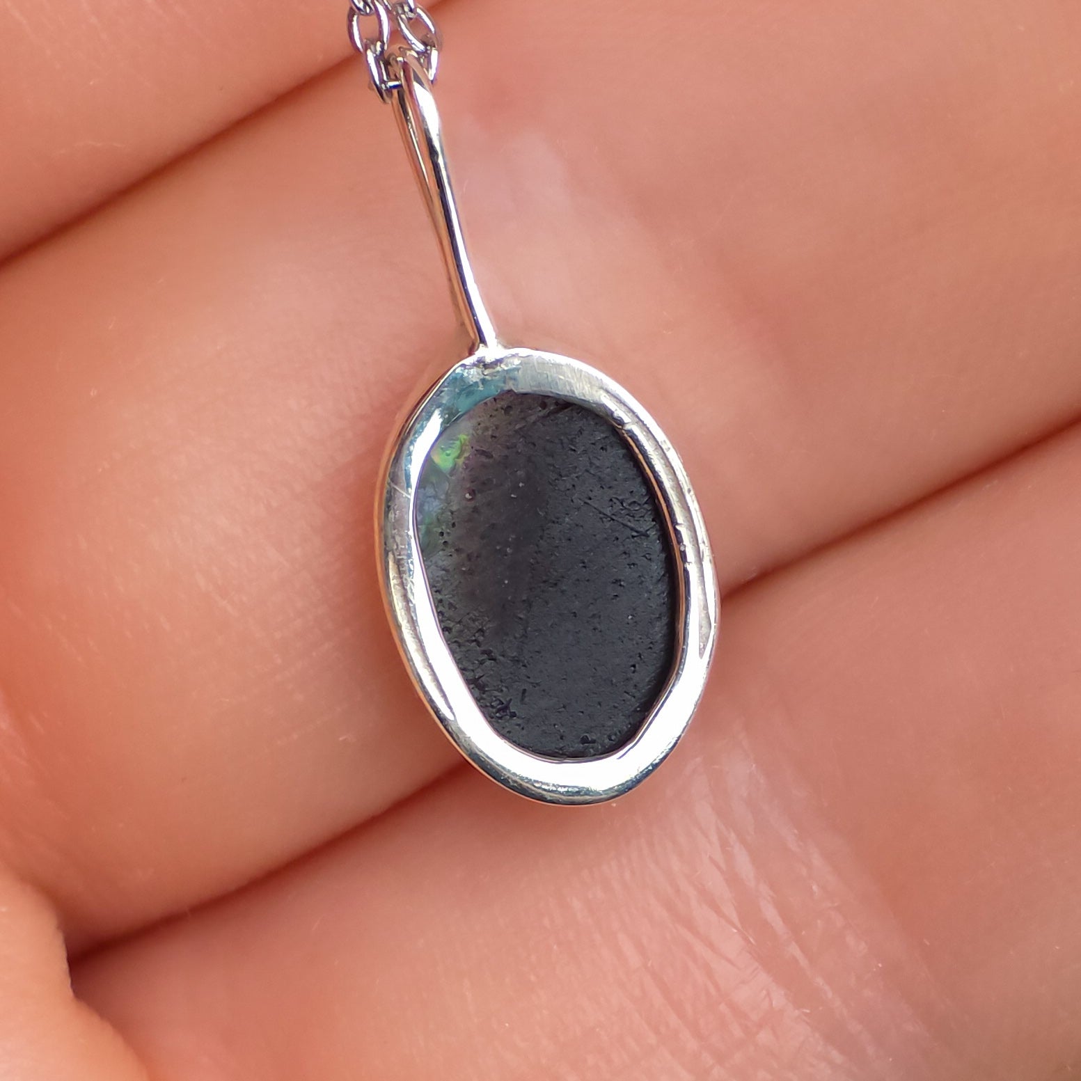 JUNE | Green Opal Doublet Pendant, 925 Silver Coober Pedy Necklace