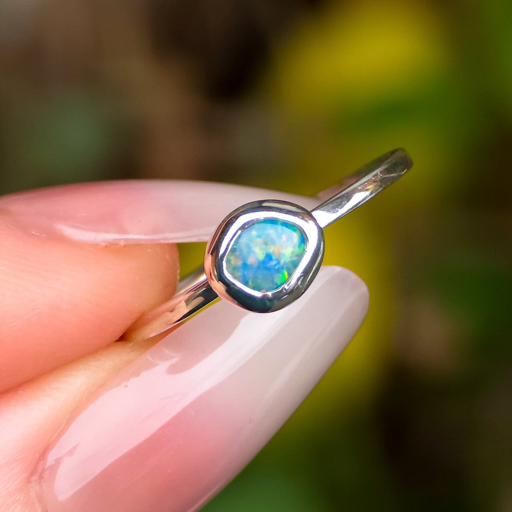 LUNAR | Australian Coober Pedy Opal Doublet Ring / 925 Silver