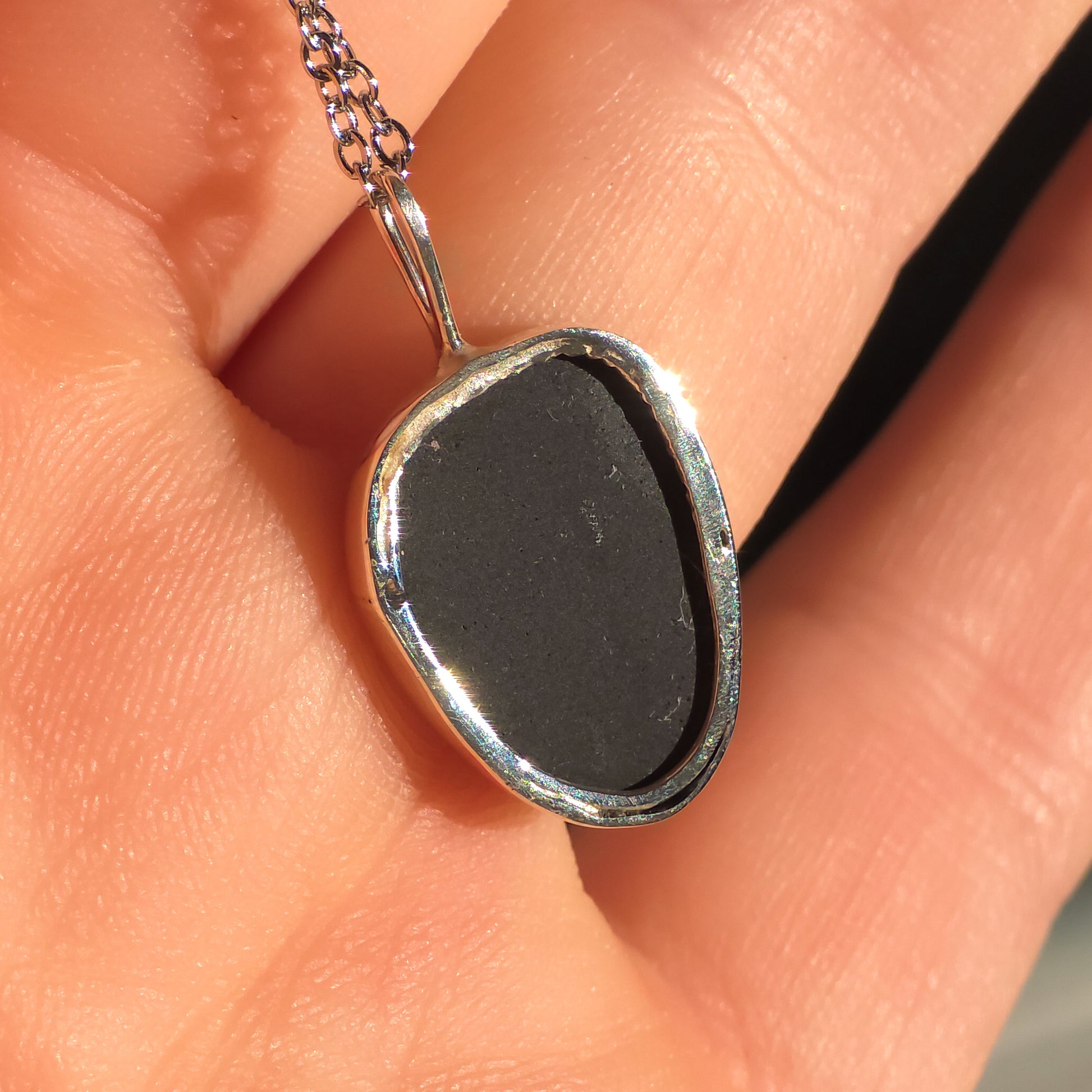 LORA | Australian Opal Doublet Pendant, 925 Silver Mintabie Opal Necklace