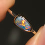 GIOIA | 14K Gold + Silver Two-tone Australian opal ring / Coober Pedy Minimalist ring