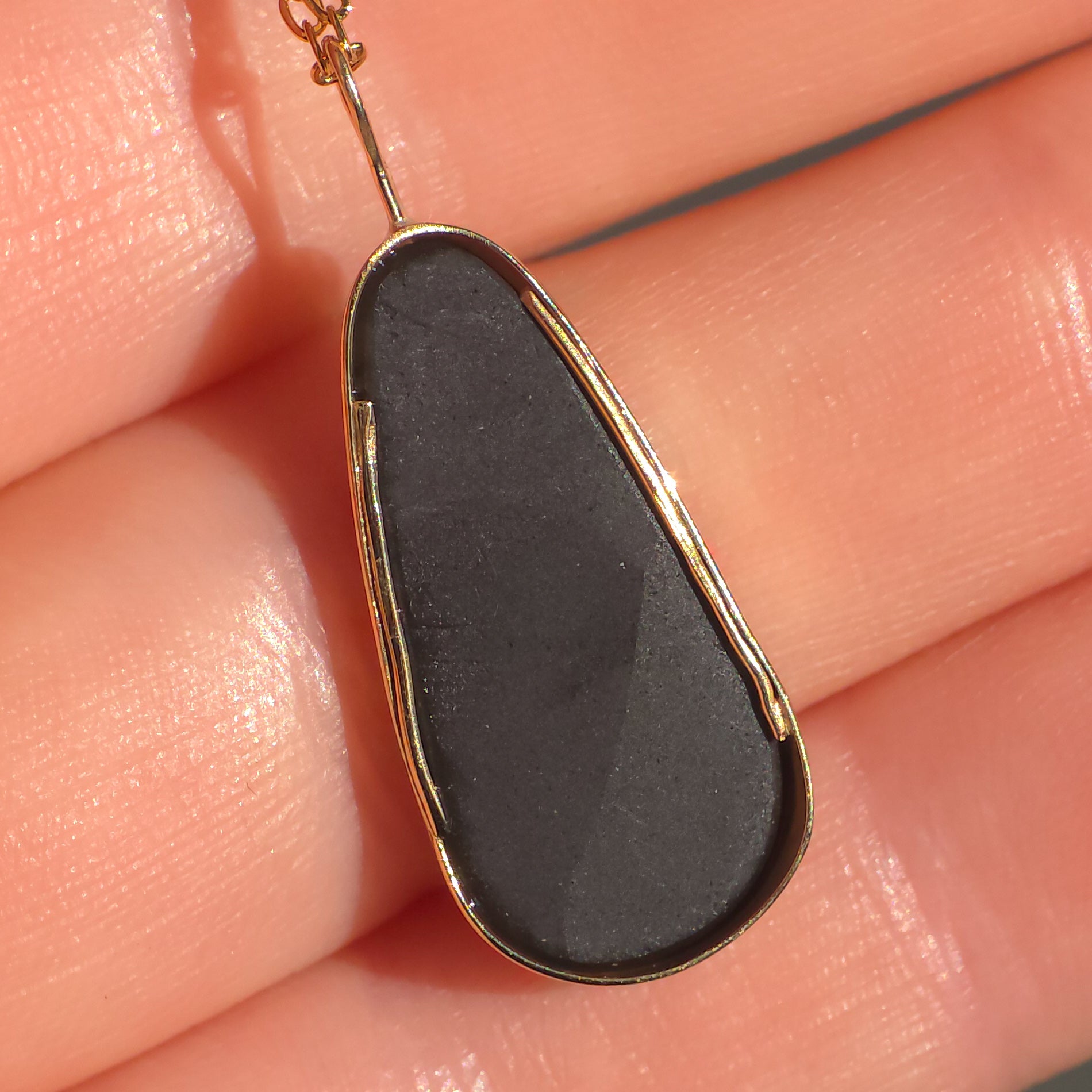 PASSION | 14K Gold Pink Coober Pedy Opal Doublet Necklace, Statement Pendant