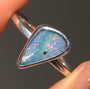 SZÉP | Australian Opal Doublet Ring, Solid 925 Silver, Coober Pedy Gemstone