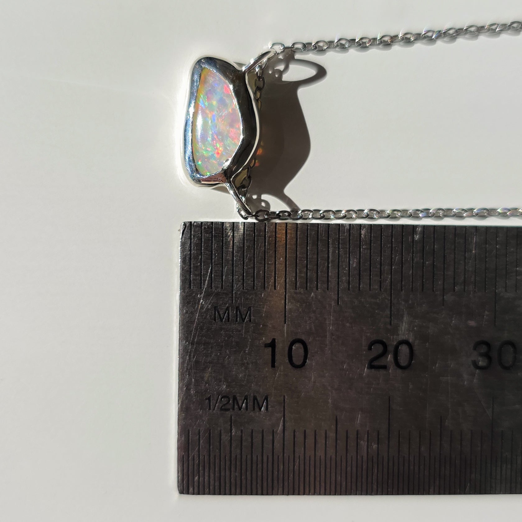 PINK CLOUD | Solid Crystal Coober Pedy Opal Pendant, 925 Silver, Australian Opal, 1 carat