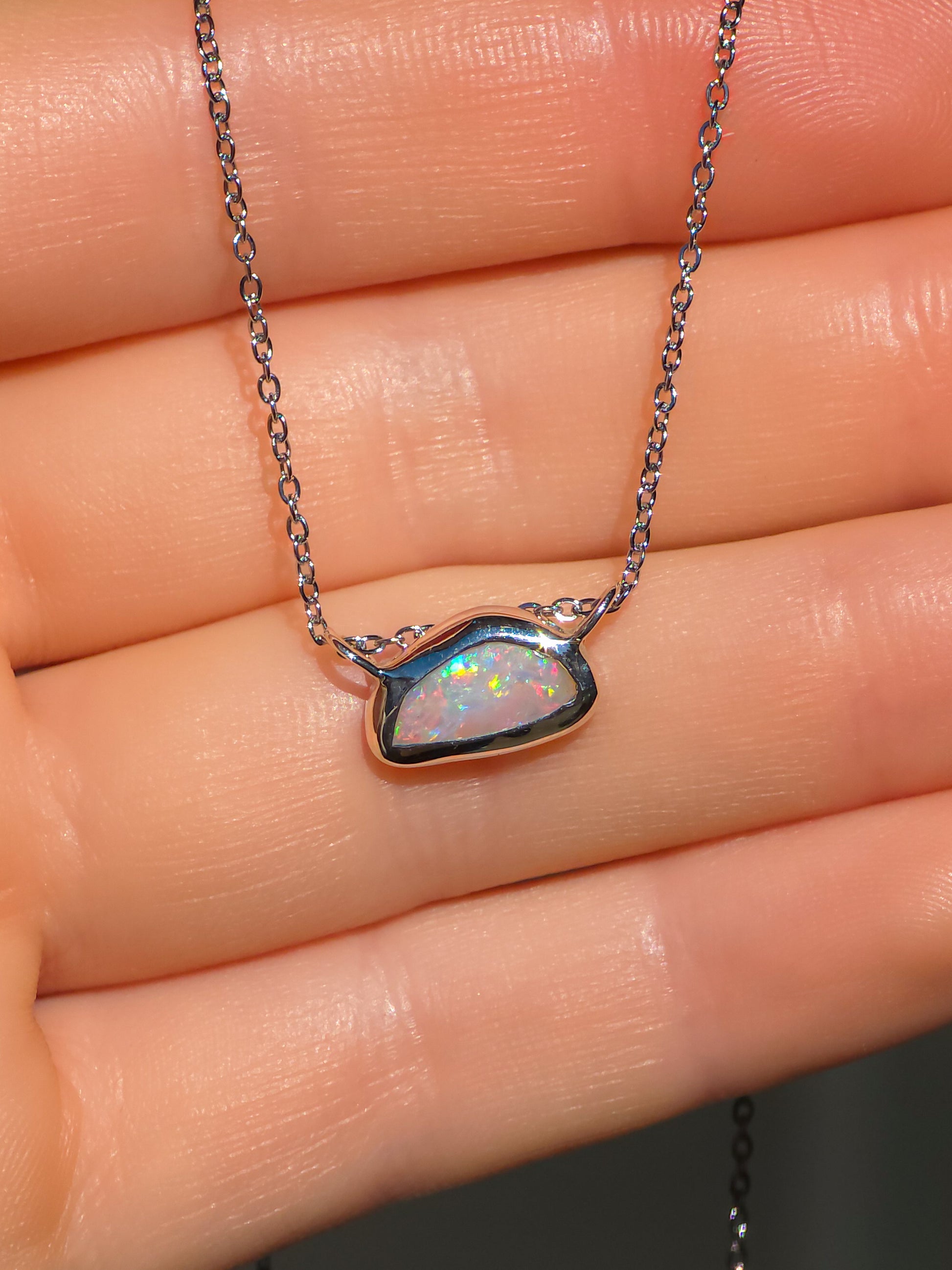 PINK CLOUD | Solid Crystal Coober Pedy Opal Pendant, 925 Silver, Australian Opal, 1 carat