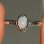 LILY | Solid Australian Opal Ring, Dainty Coober Pedy Opal Ring, 0.75 carats