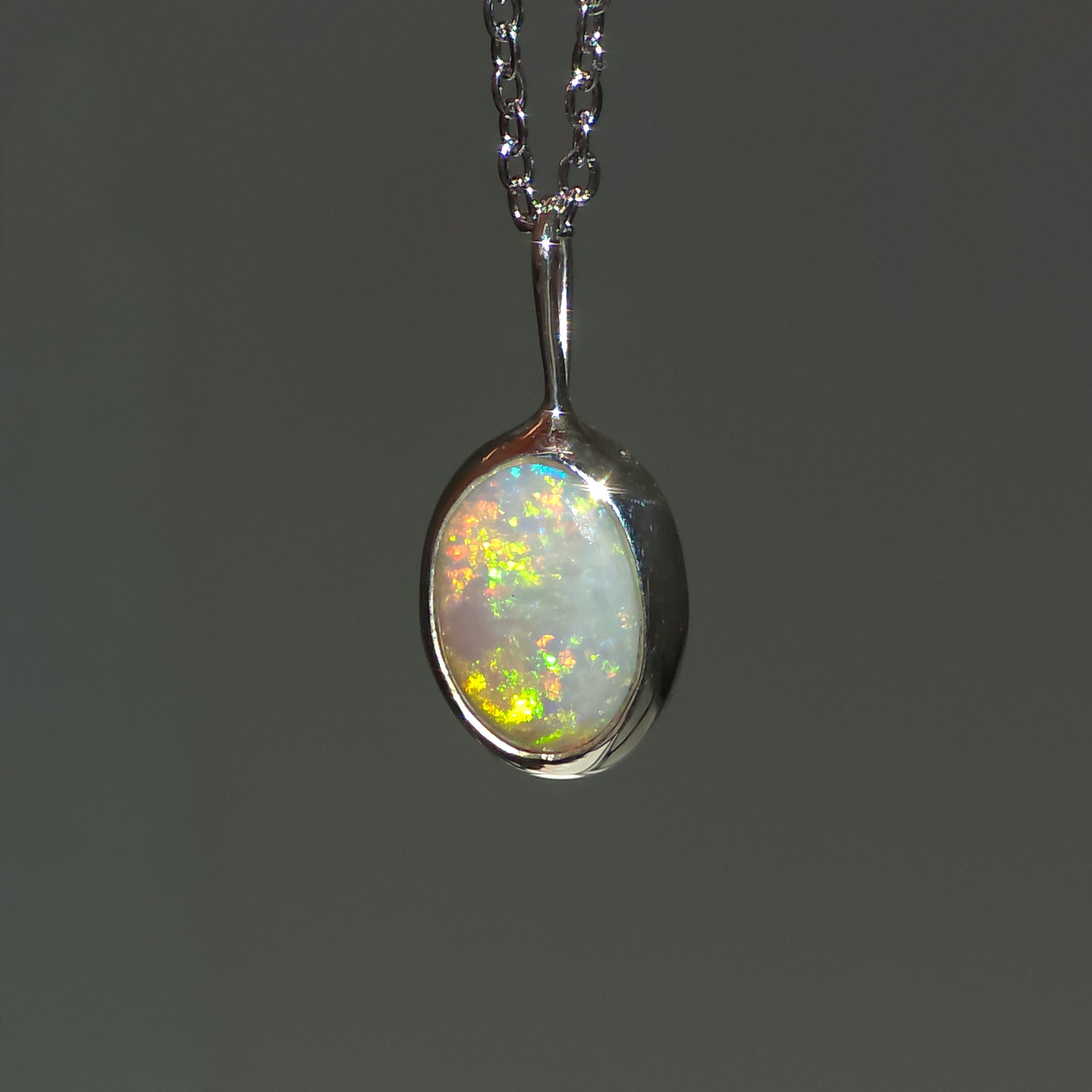 RADIANT | Solid Crystal Coober Pedy Opal Pendant, 925 Silver, Australian Opal, 1.4 carats