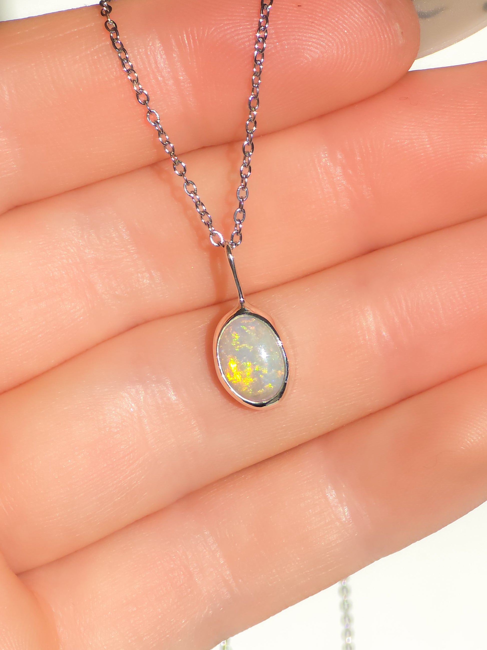 RADIANT | Solid Crystal Coober Pedy Opal Pendant, 925 Silver, Australian Opal, 1.4 carats