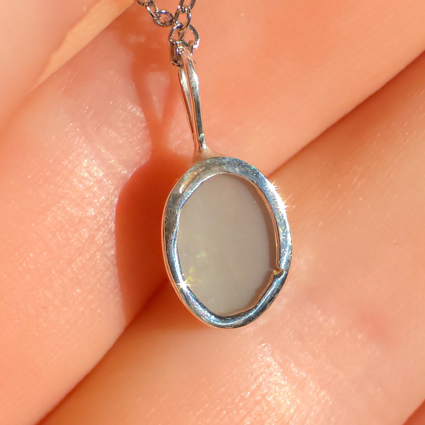 RADIANT | Solid Crystal Coober Pedy Opal Pendant, 925 Silver, Australian Opal, 1.4 carats
