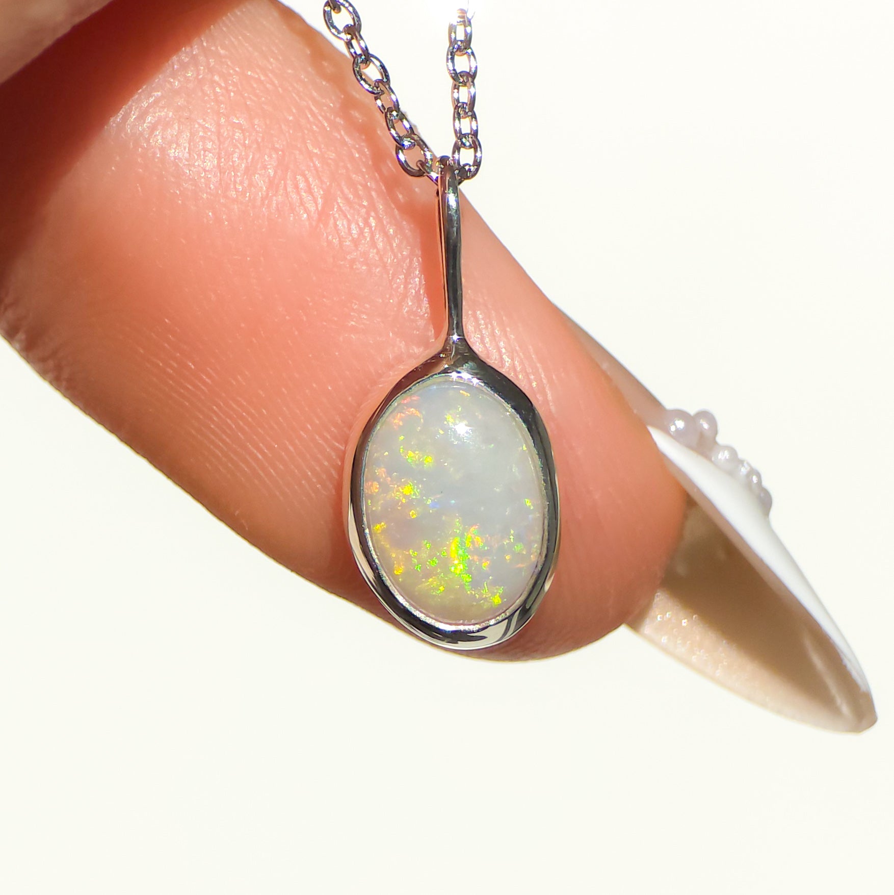 RADIANT | Solid Crystal Coober Pedy Opal Pendant, 925 Silver, Australian Opal, 1.4 carats