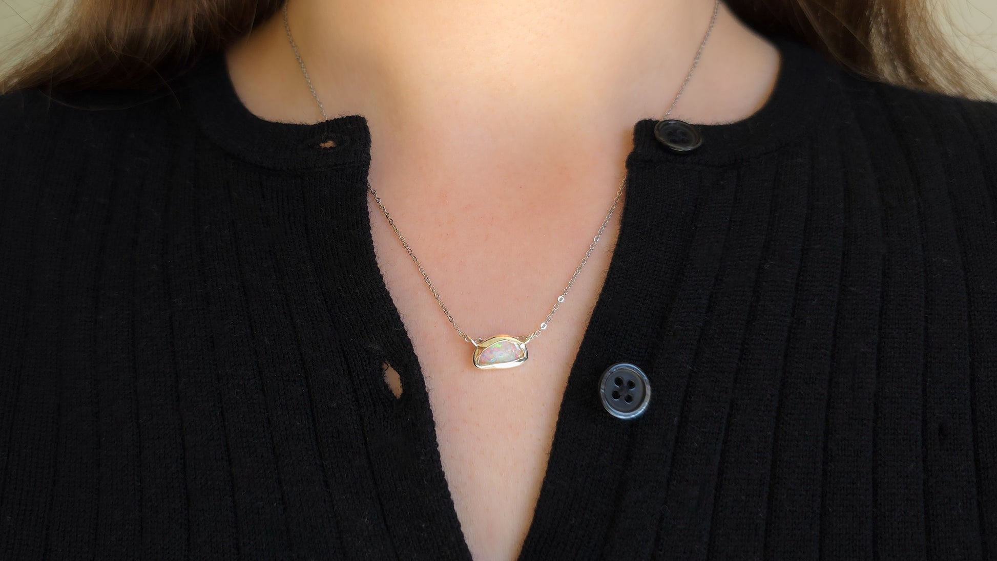 PINK CLOUD | Solid Crystal Coober Pedy Opal Pendant, 925 Silver, Australian Opal, 1 carat