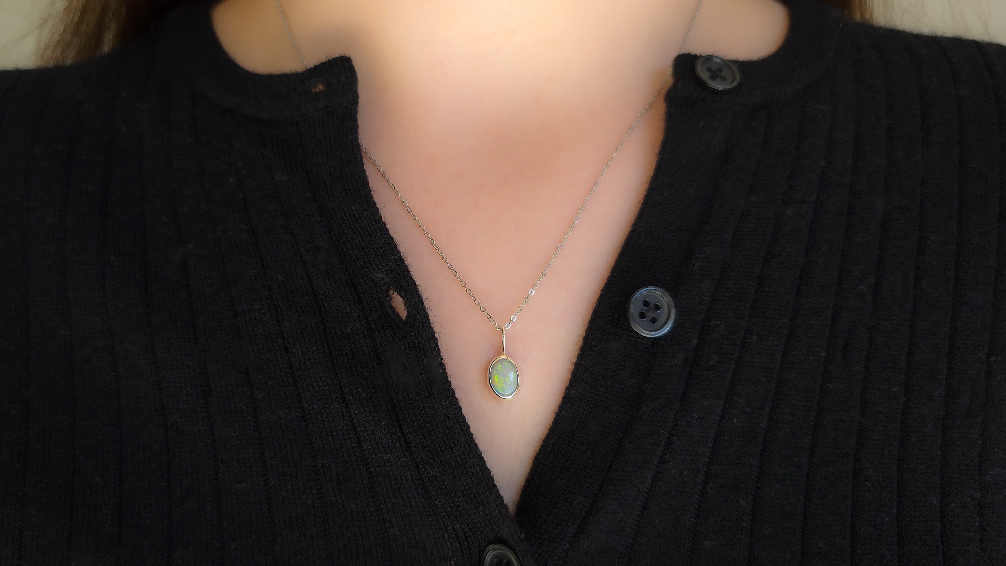 RADIANT | Solid Crystal Coober Pedy Opal Pendant, 925 Silver, Australian Opal, 1.4 carats
