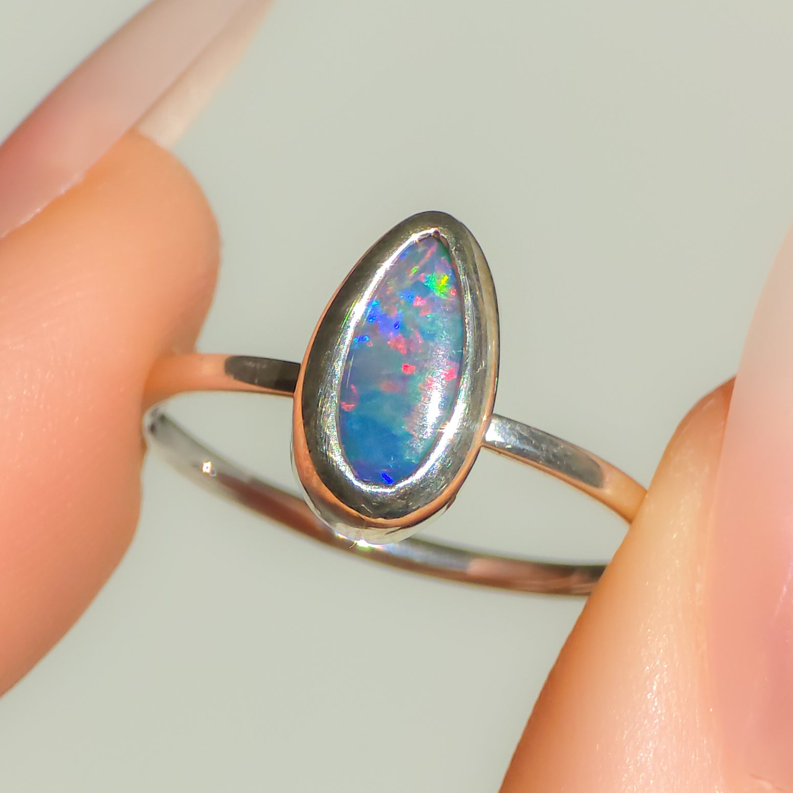 UME | Australian Opal Doublet Ring, Coober Pedy Opal, 925 Silver