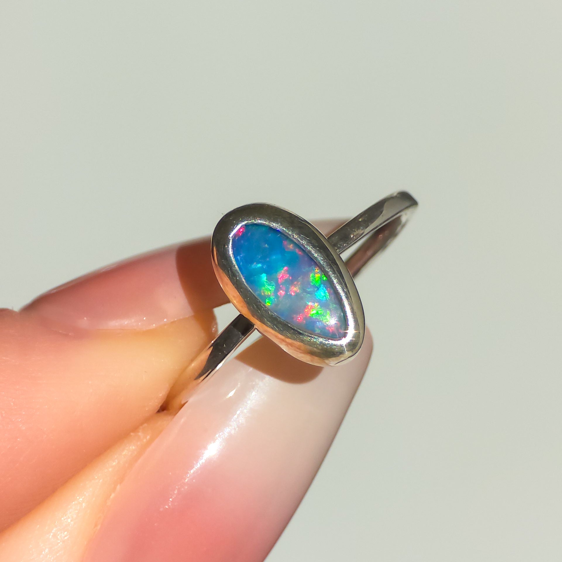 UME | Australian Opal Doublet Ring, Coober Pedy Opal, 925 Silver
