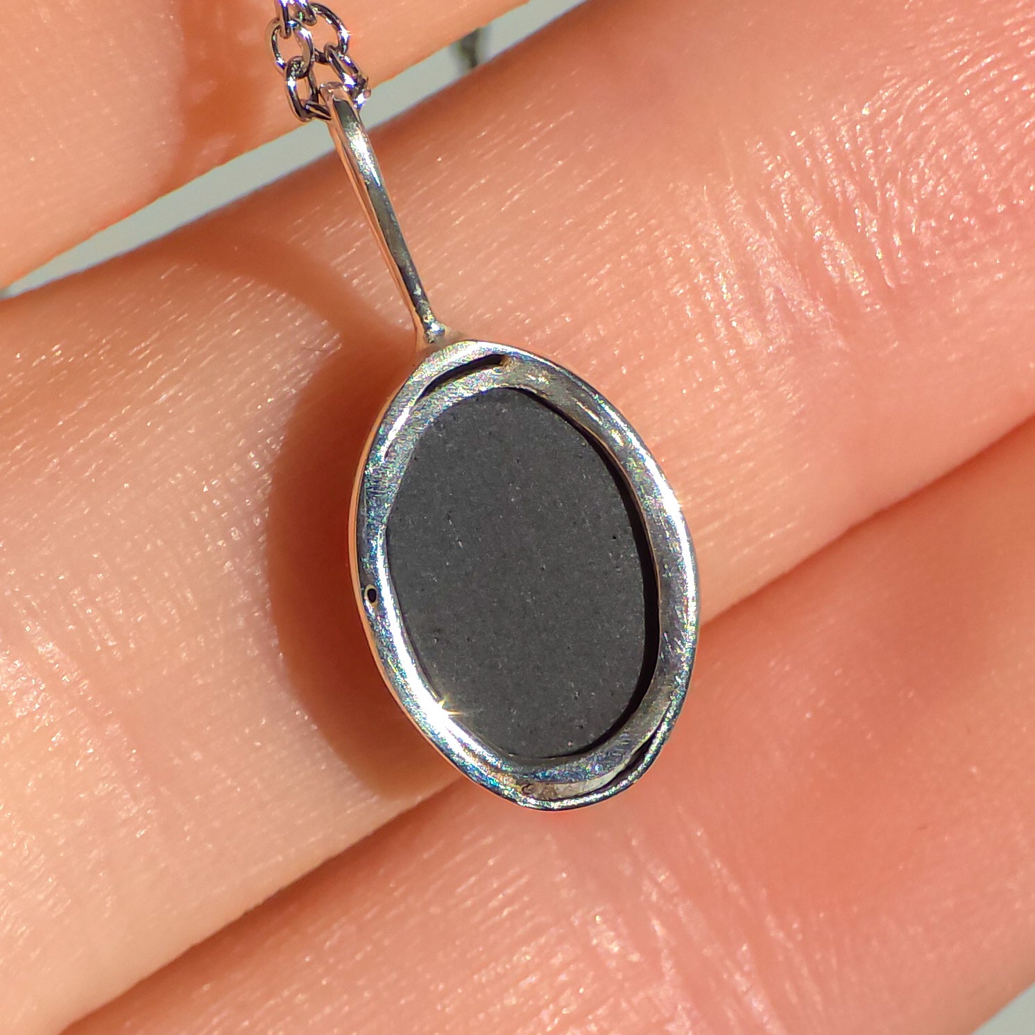 AQUA | Coober Pedy Opal Doublet Pendant, Australian Opal Necklace, 925 Silver