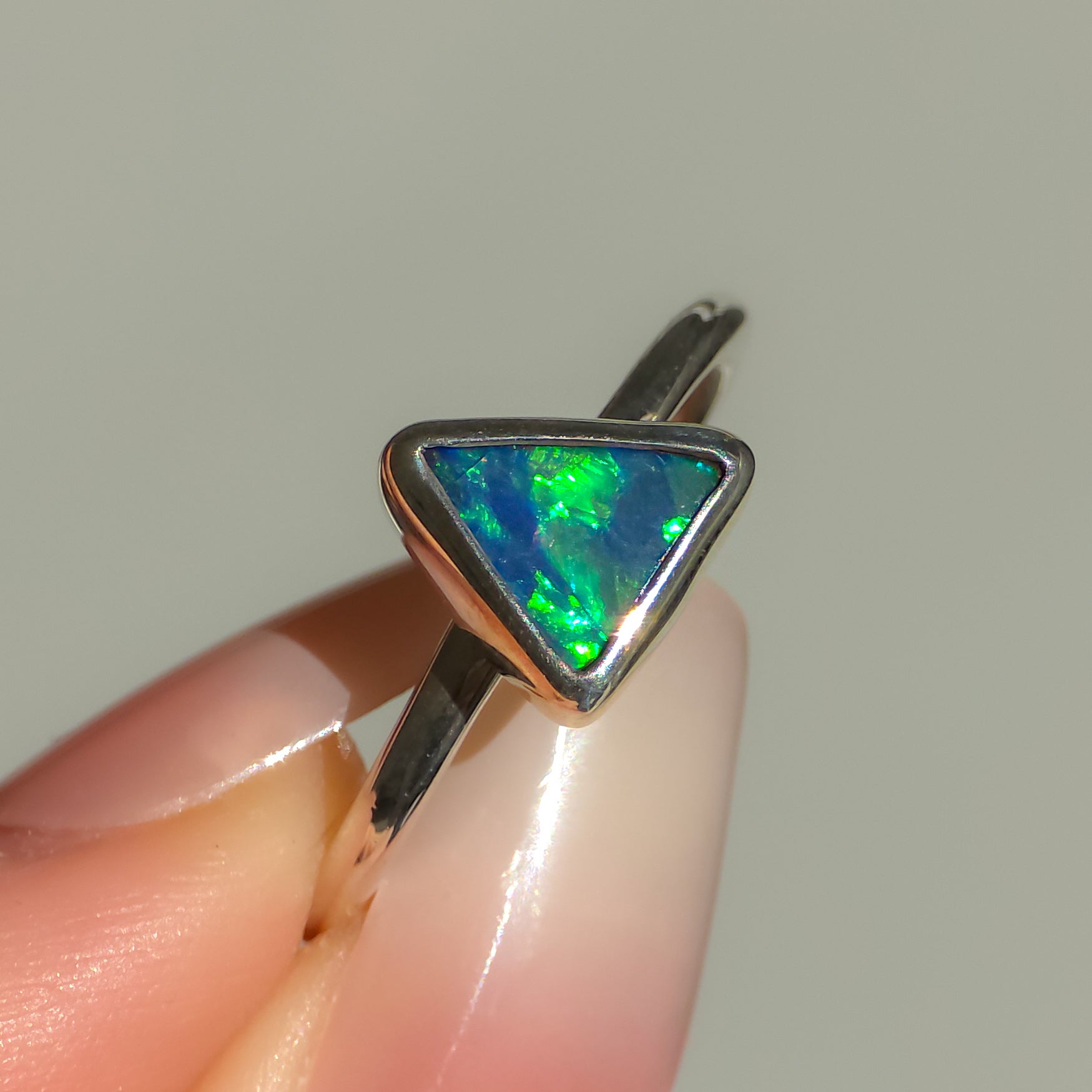 ORPHIC | Australian Opal Doublet Ring, Solid 925 Silver, Coober Pedy Opal