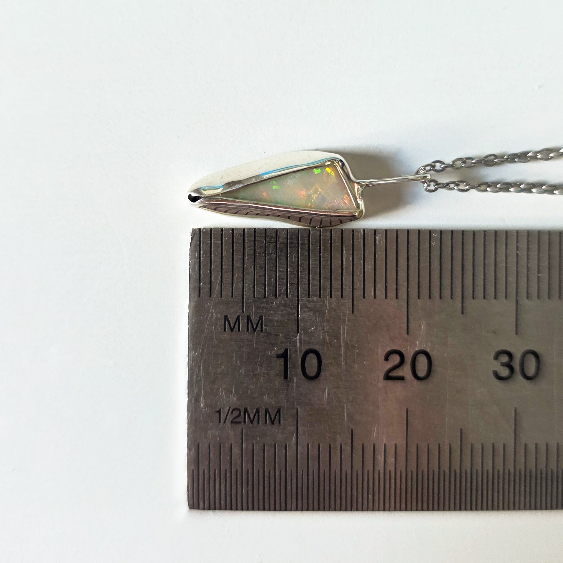 SAFFRON | Solid Coober Pedy Opal Pendant, Australian Opal Necklace, 925 Silver
