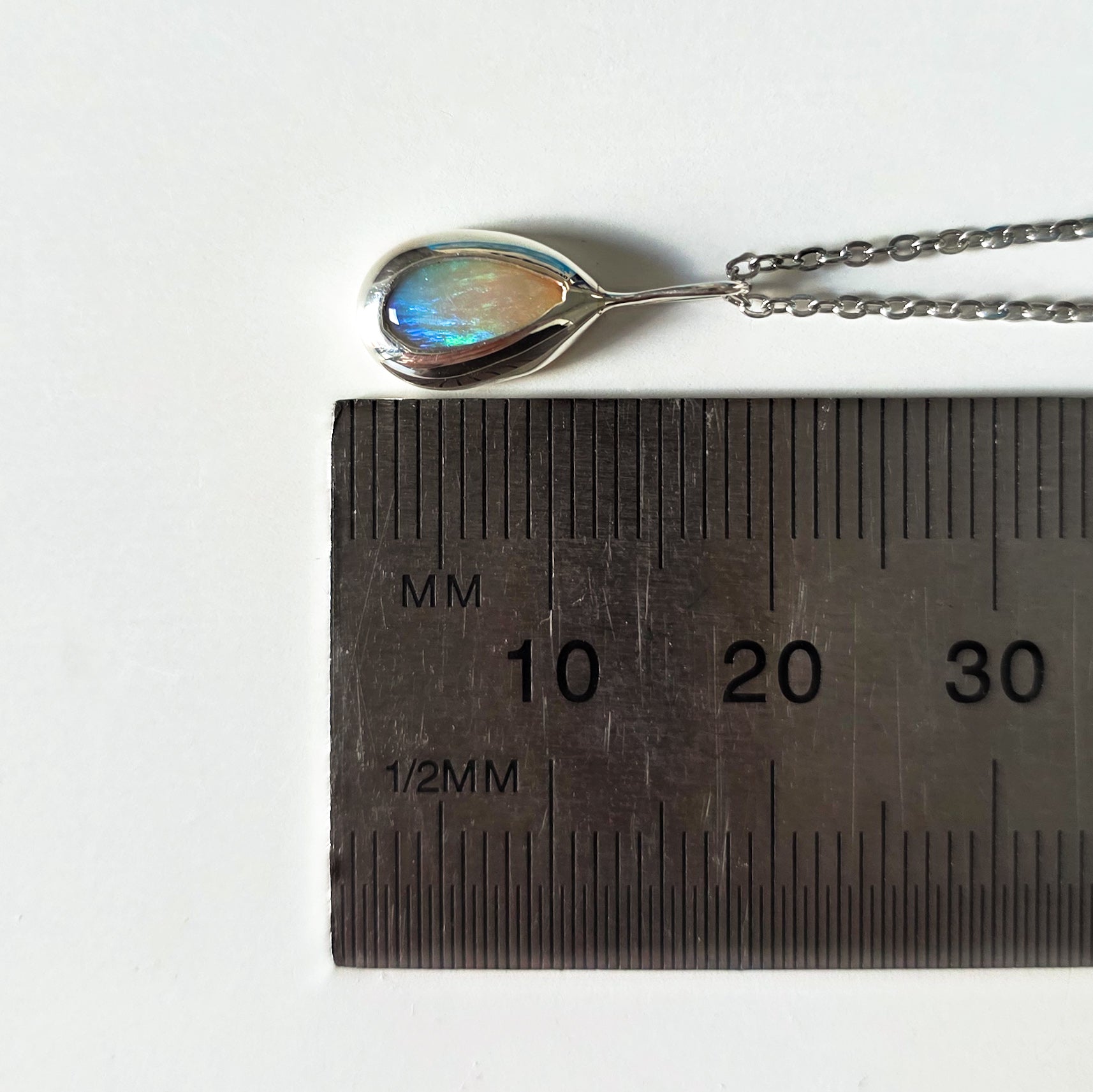 LA LUCE | Solid Coober Pedy Opal Pendant, Australian Opal Necklace, 925 Silver