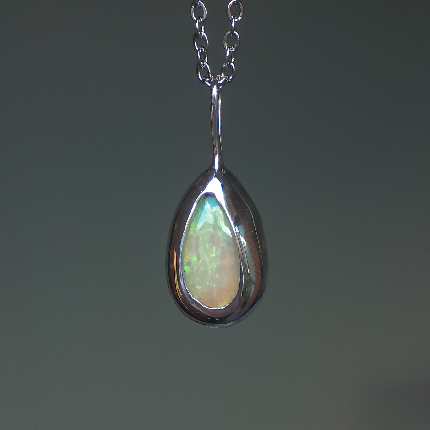 LA LUCE | Solid Coober Pedy Opal Pendant, Australian Opal Necklace, 925 Silver