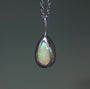 LA LUCE | Solid Coober Pedy Opal Pendant, Australian Opal Necklace, 925 Silver