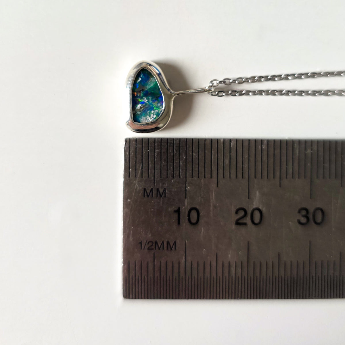 LUNAR | Australian Coober Pedy Opal Doublet Pendant / 925 Silver