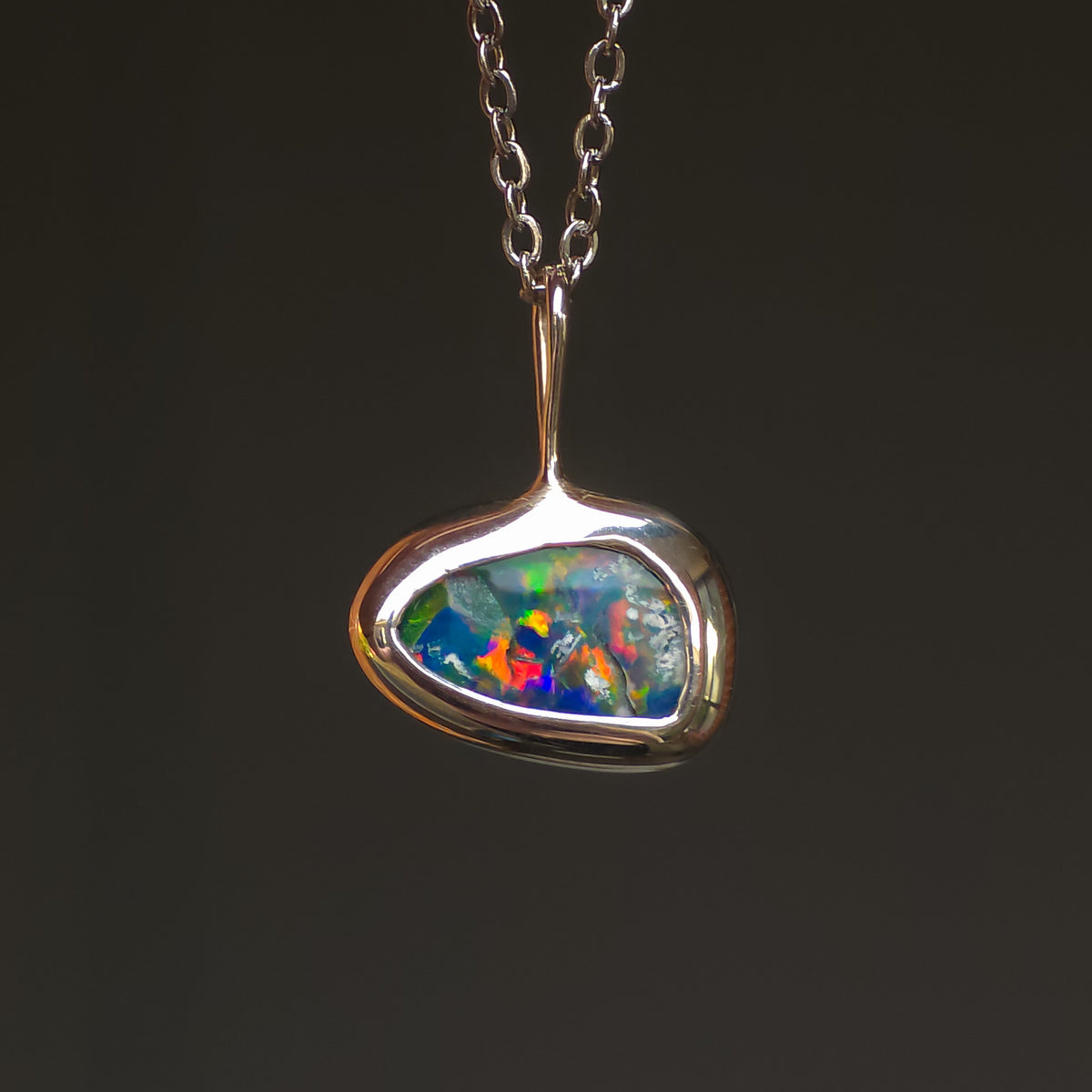 LUNAR | Australian Coober Pedy Opal Doublet Pendant / 925 Silver