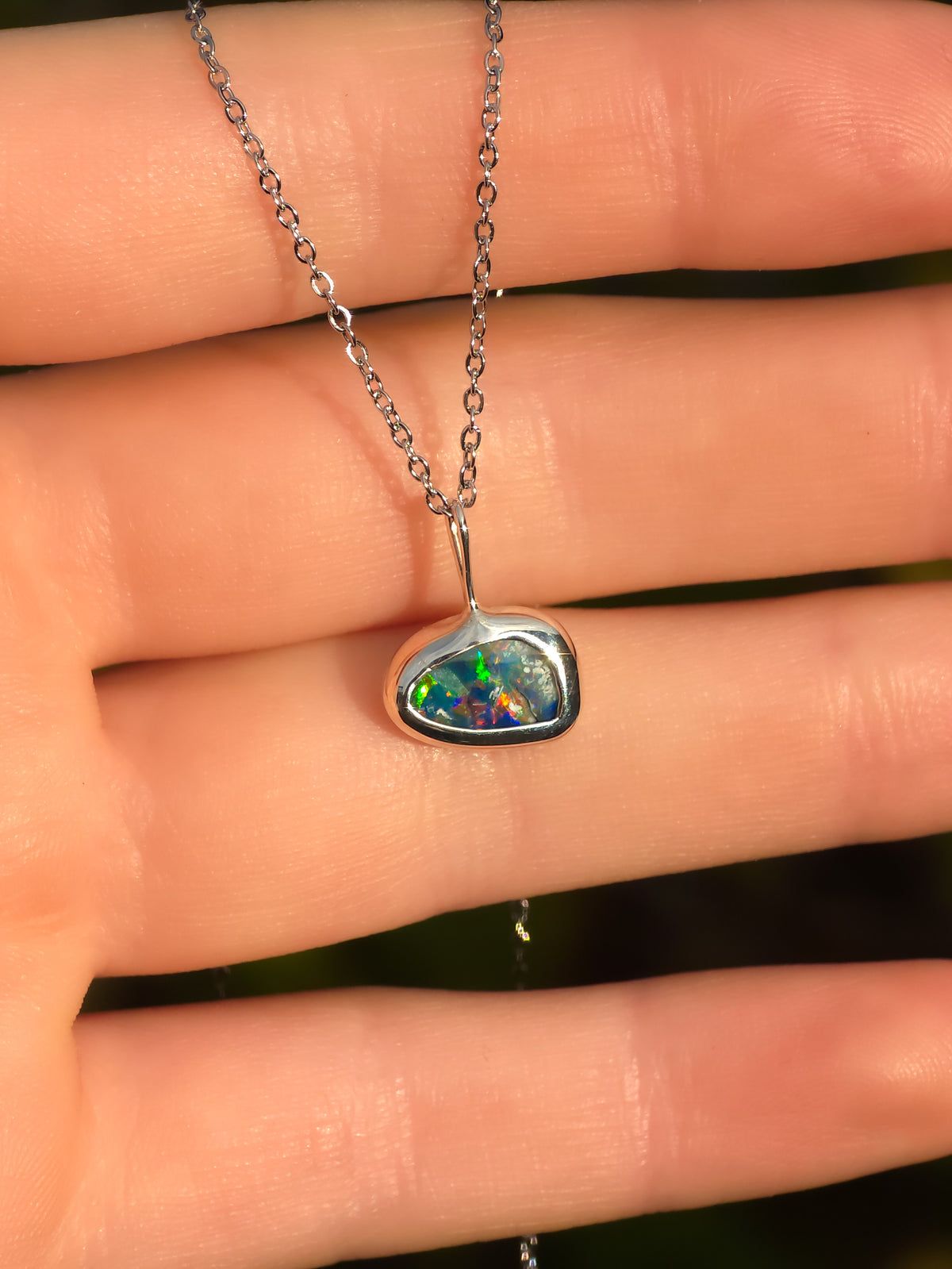 LUNAR | Australian Coober Pedy Opal Doublet Pendant / 925 Silver
