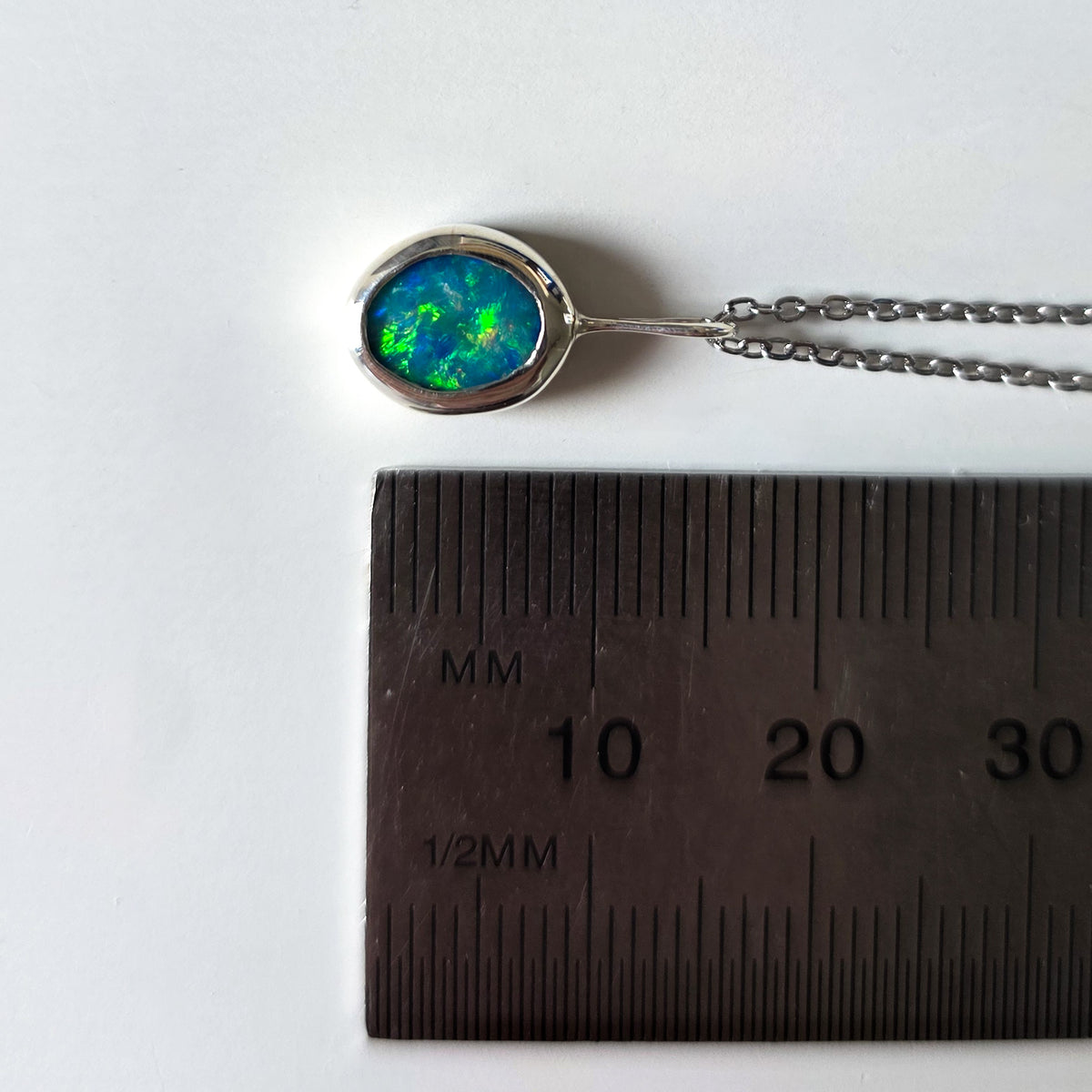 BELLE | Australian Coober Pedy Opal Doublet Pendant, Opal Necklace