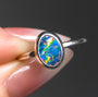 VIVACE |  Australian Opal Doublet Ring, Coober Pedy Opal, 925 Silver
