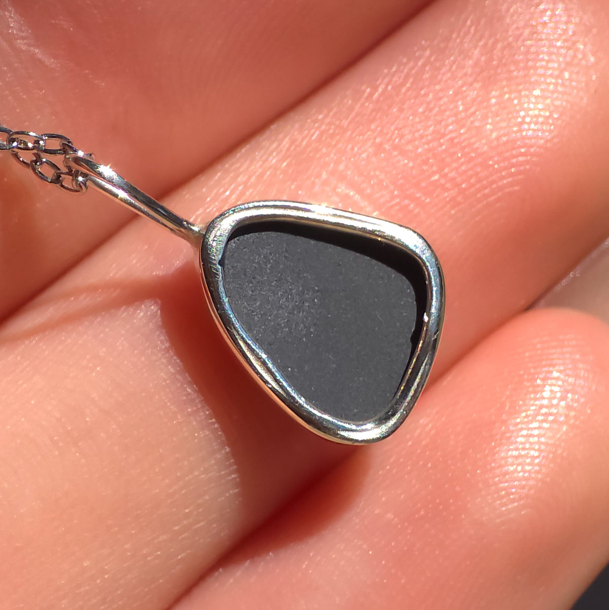 ISLA | Coober Pedy Opal Doublet Pendant, Silver Australian Opal Necklace