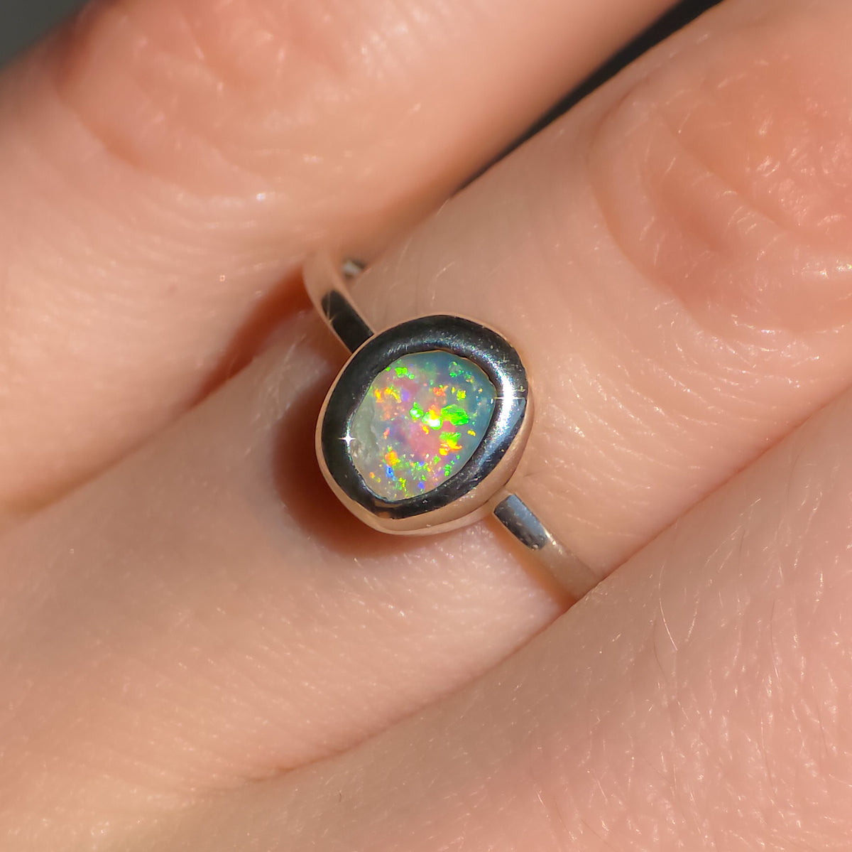 MARIGOLD | Solid Australian Coober Pedy Opal ring, Free Sizing, 925 Silver