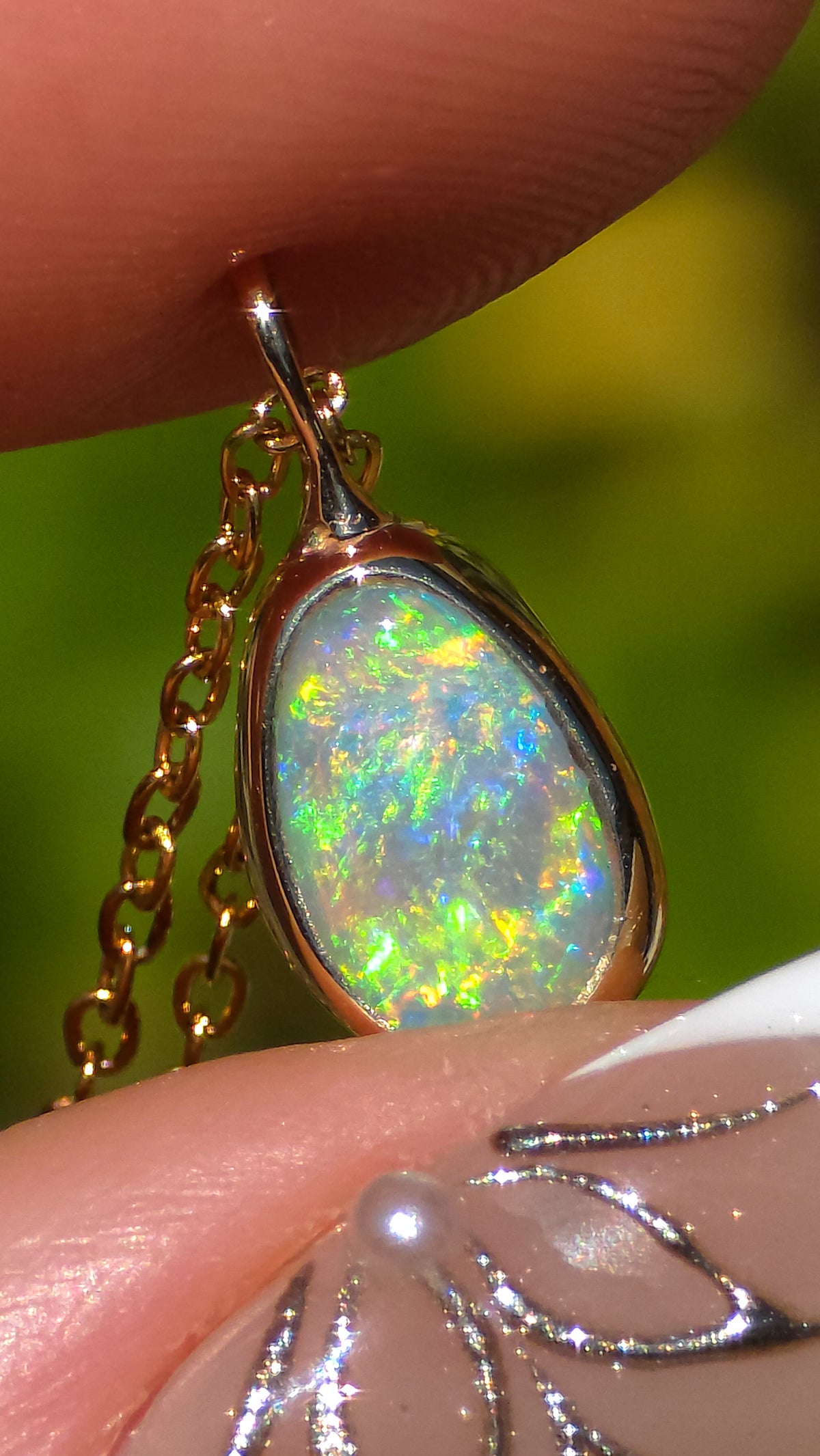 DORÉE | 14K Gold Solid Coober Pedy Opal Necklace, Minimalist Jewelry, Australian Opal