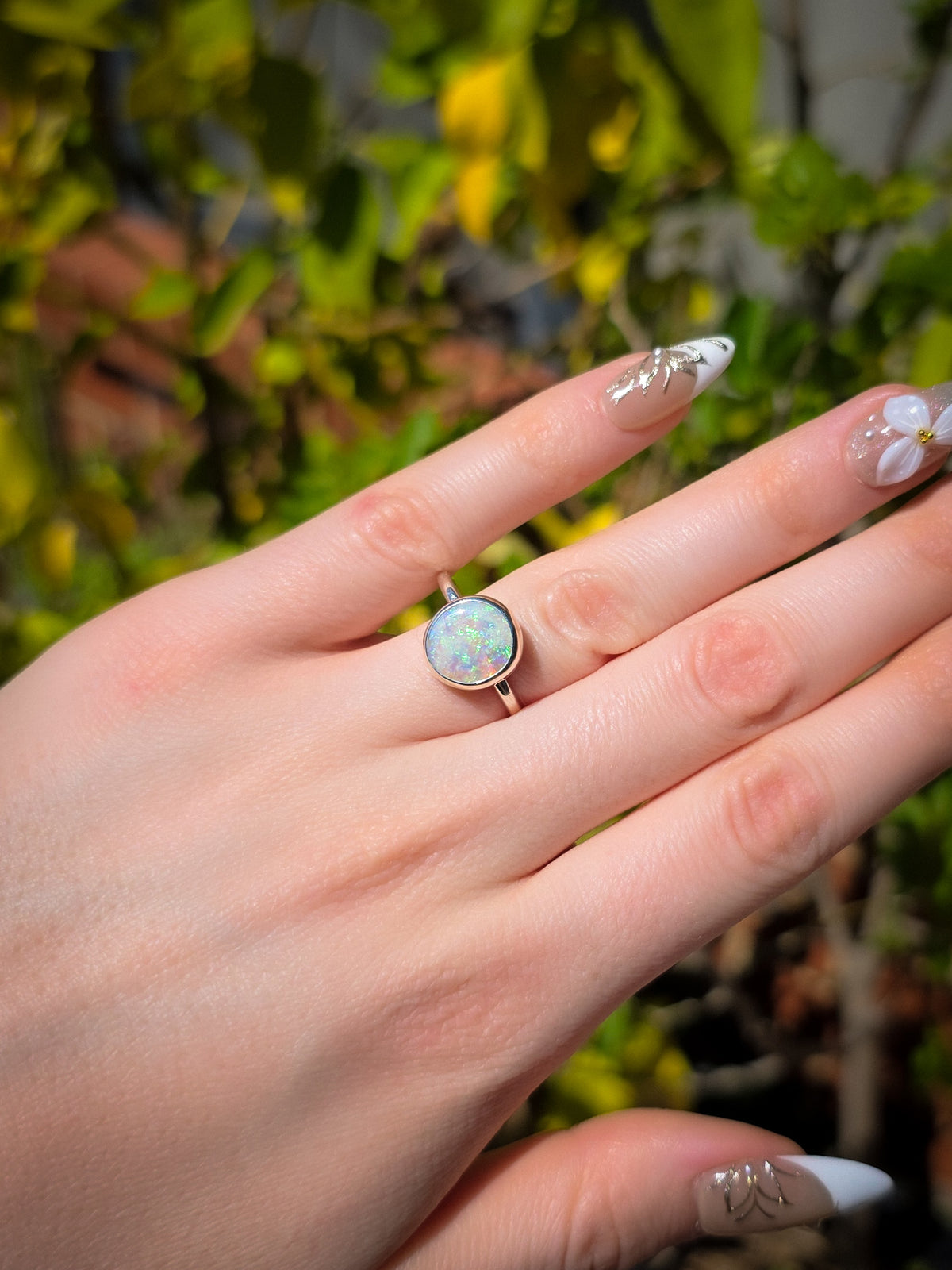 DELPHINIUM | Solid Australian Coober Pedy Opal ring, Free Sizing, 925 Silver