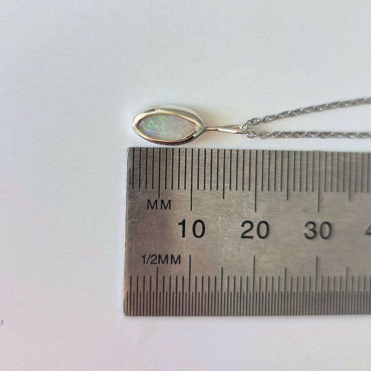 CARINA | Solid Coober Pedy Opal Pendant, Australian Opal Necklace, 925 Silver, 0.7 carats