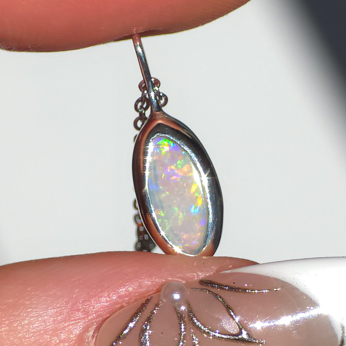 CARINA | Solid Coober Pedy Opal Pendant, Australian Opal Necklace, 925 Silver, 0.7 carats