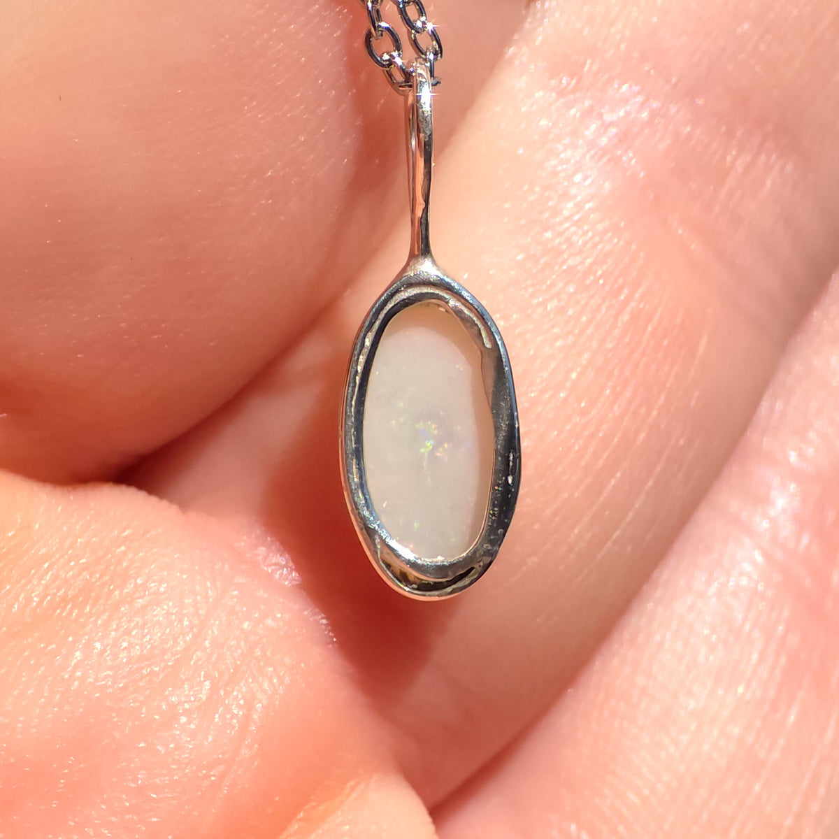 CARINA | Solid Coober Pedy Opal Pendant, Australian Opal Necklace, 925 Silver, 0.7 carats
