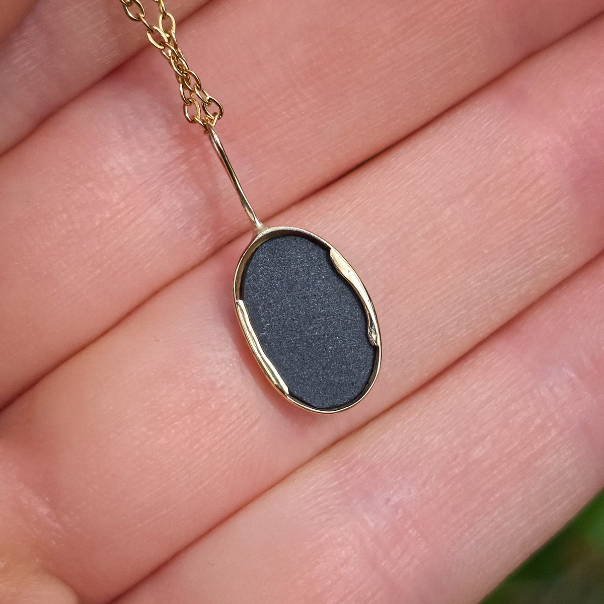 AURELIA | 14K Gold Coober Pedy Opal Doublet Pendant, Electric Green Australian Opal Necklace