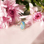 Sterling Silver Australian Opal Ring, Dainty Ring, SIZE 8 ¾, Pink Opal Ring,