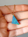 14K Gold Bail Australian Coober Pedy Opal Doublet Pendant, Opal Necklace PRA8